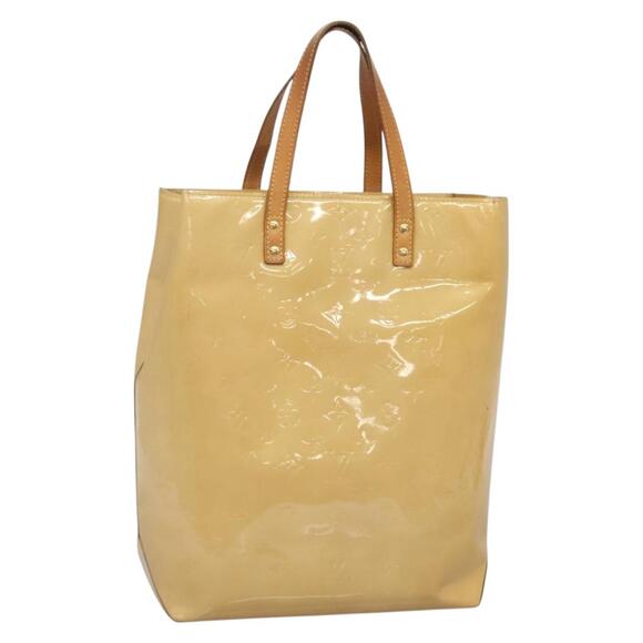 LOUIS VUITTON Monogram Vernis Reade MM Hand Bag Beige M91141 - Picture 1 of 12
